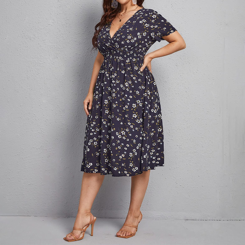 Plus Size Women's Dress, Flowe - Romper Floral Print ulasan dan harga