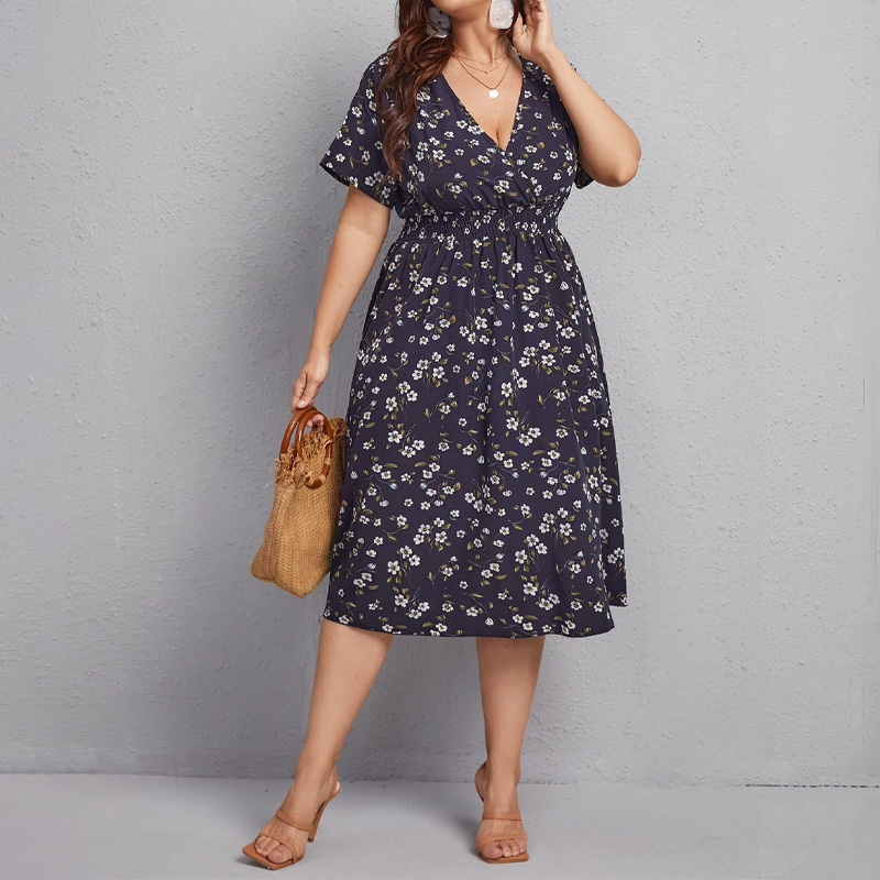 Plus Size Women's Dress, Flowe - Romper Floral Print ulasan dan harga