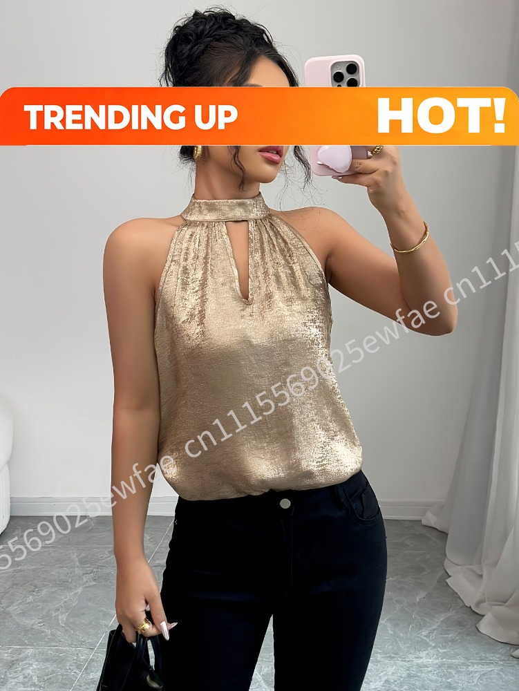 Champagne Golden Shiny Glossy  - Blouse Off Shoulder ulasan dan harga