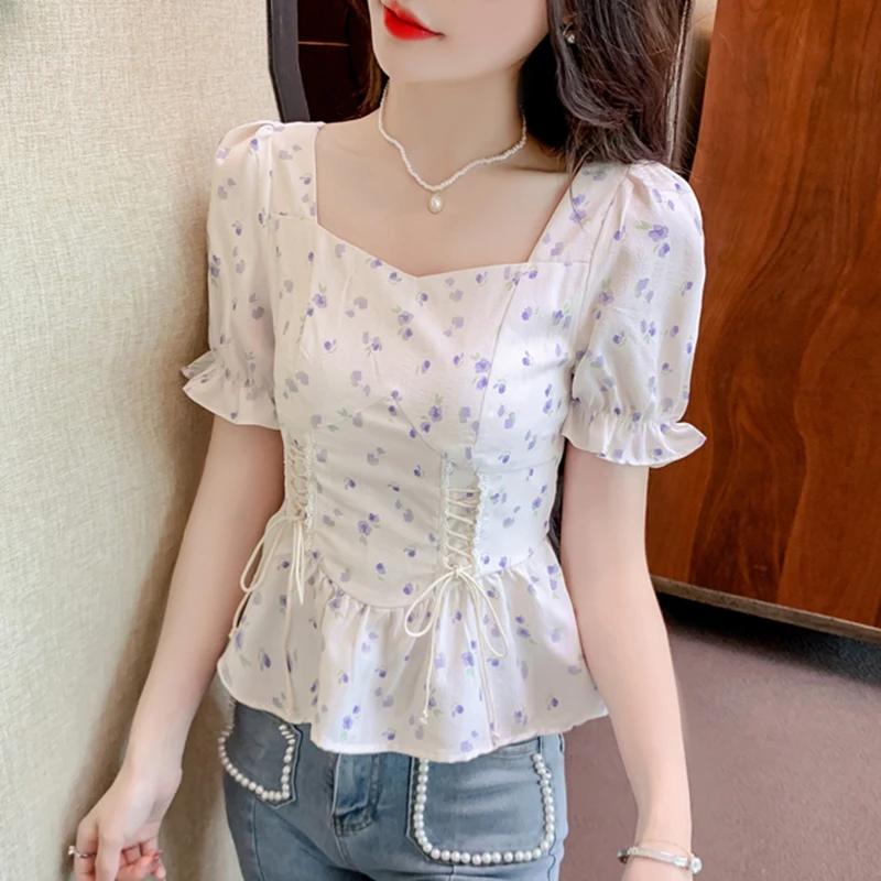 Vintage Summer Printed Blouses - Romper Floral Print ulasan dan harga