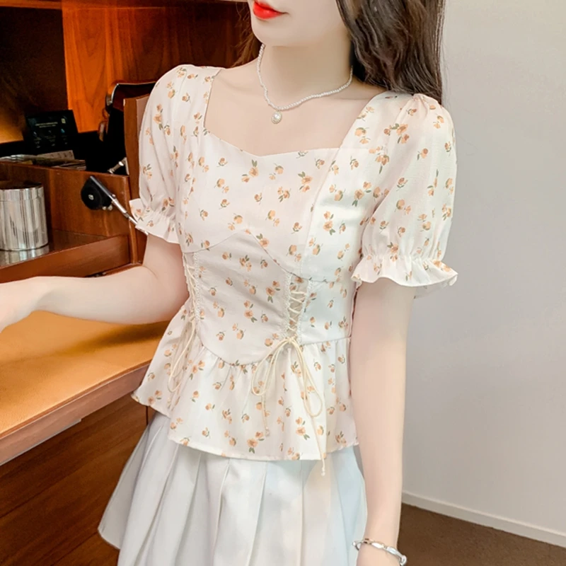 Vintage Summer Printed Blouses - Romper Floral Print ulasan dan harga