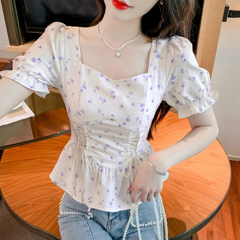 Vintage Summer Printed Blouses - Romper Floral Print ulasan dan harga