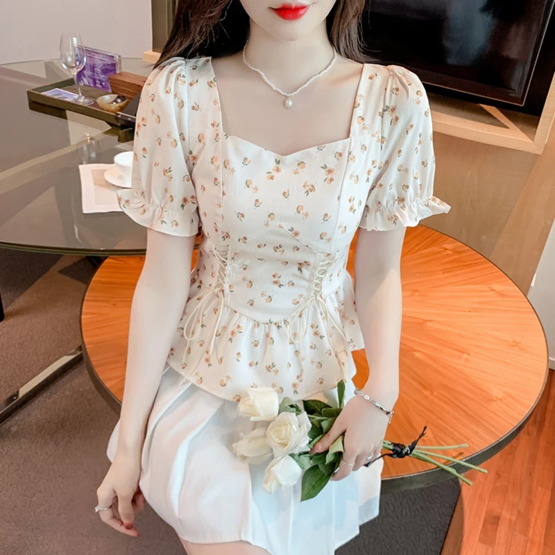 Vintage Summer Printed Blouses - Romper Floral Print ulasan dan harga