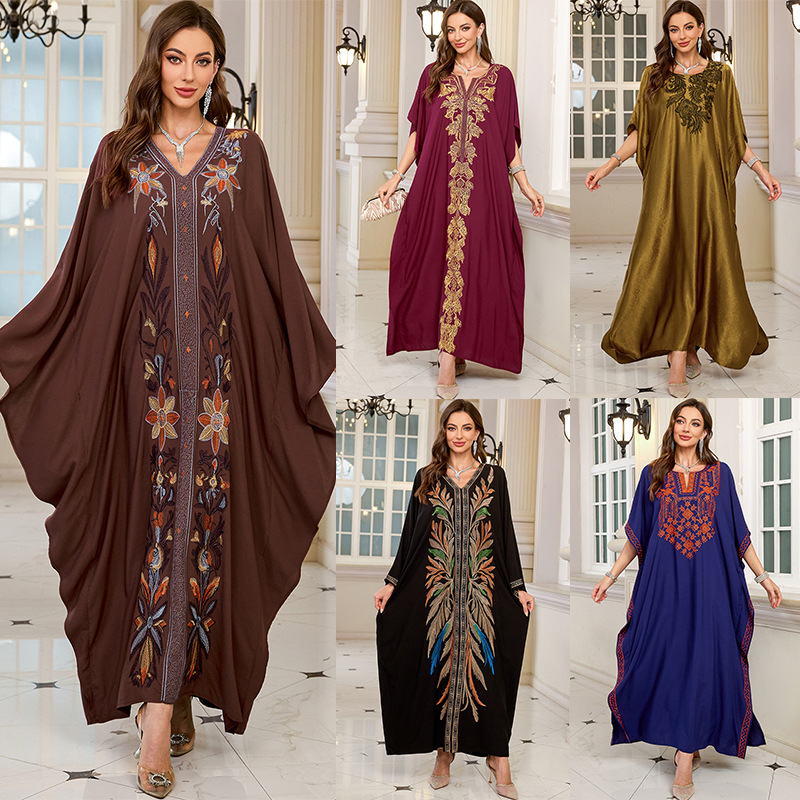 Women Embroidered Long Caftans - Cover Up Kaftan ulasan dan harga