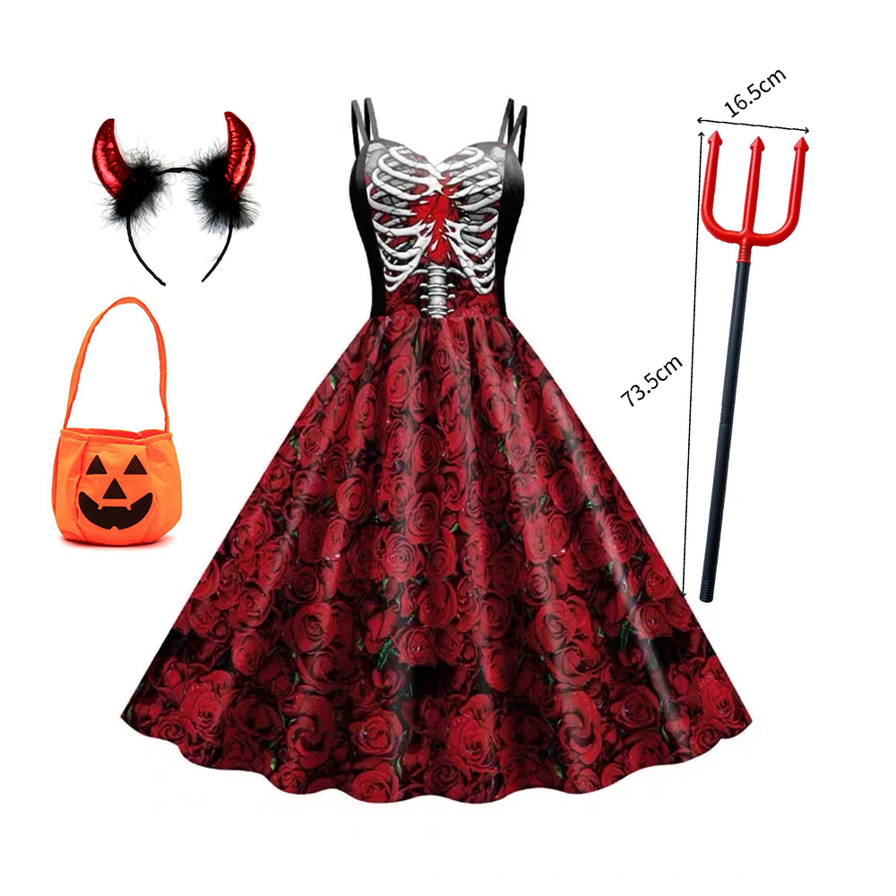 Teen Girls Cosplay Costume Dre - Romper Floral Print ulasan dan harga
